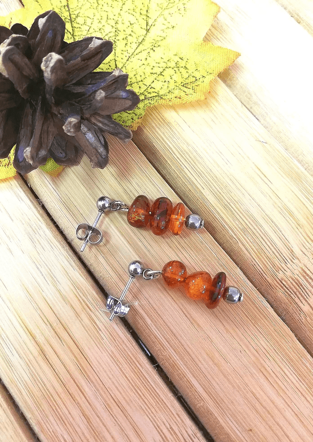 Boucles d'oreilles ambre 