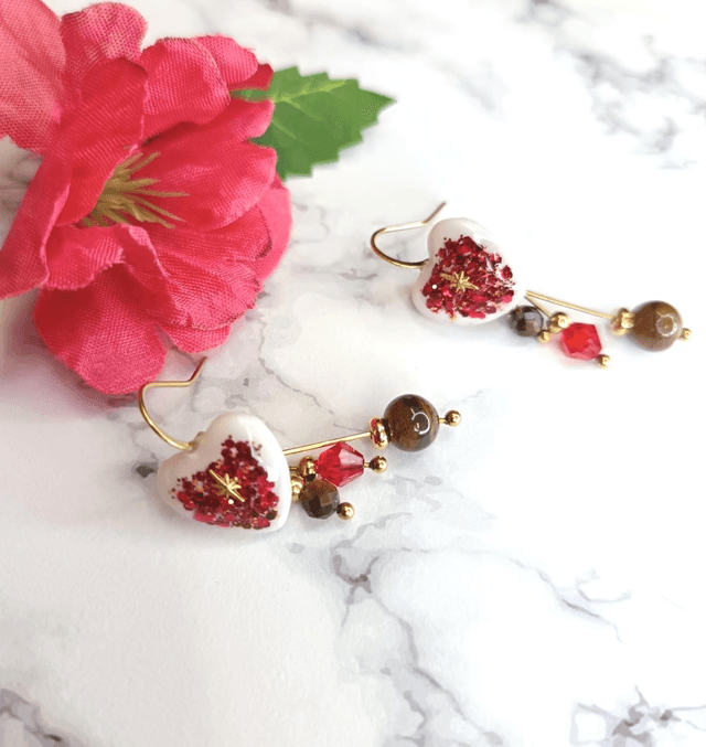 Boucles d'oreilles cœur de tigre
