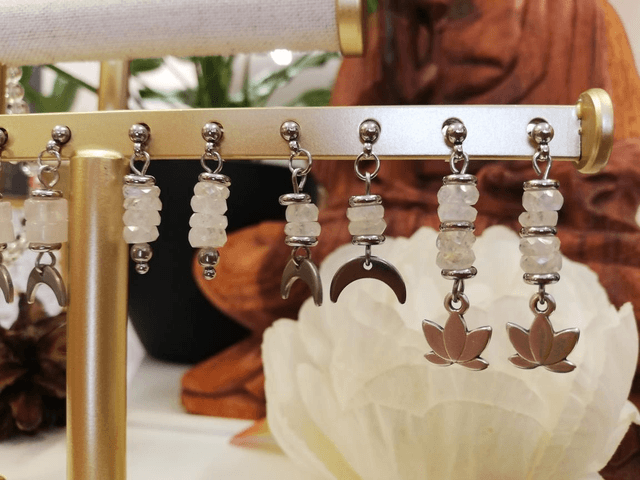Boucles d'oreilles pierre de lune