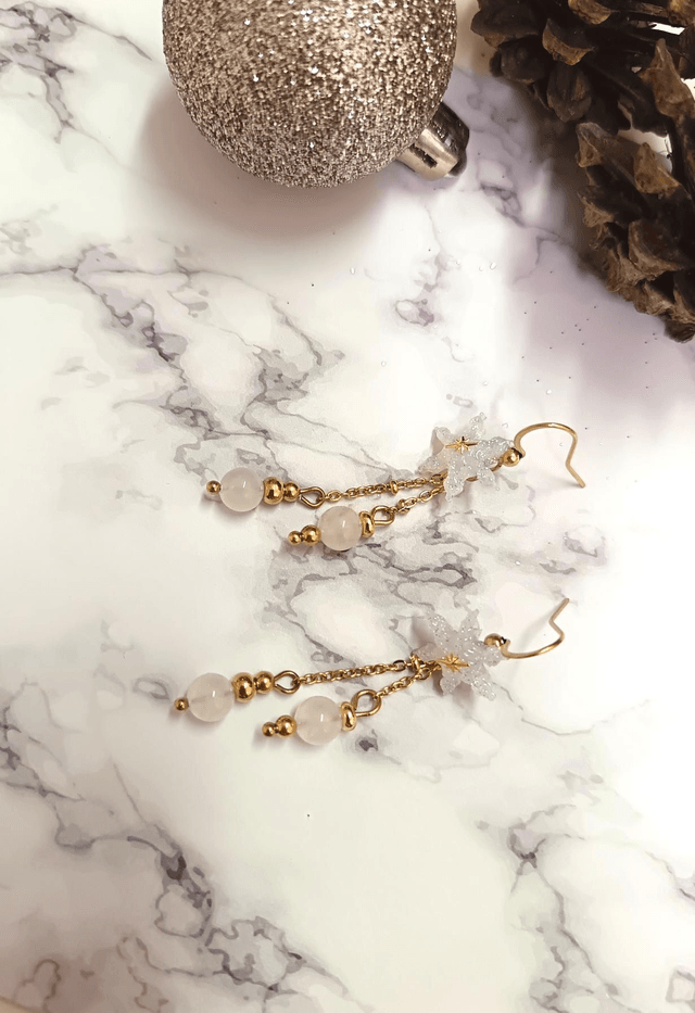 Boucles d'oreilles flocon d'or 