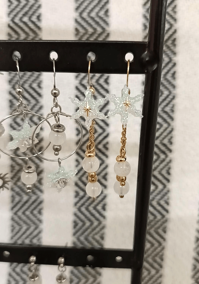 Boucles d'oreilles flocon d'or 