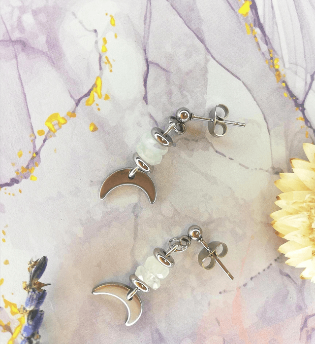 Boucles d'oreilles Luna Ora pierre de lune