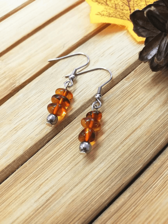 Boucles d'oreilles ambre 